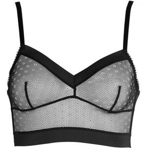 Samantha Chang Charcoal Lace Longline Bralette